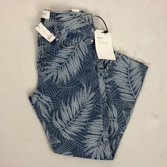 Current/Elliot Stiletto High Rise Palm Print Jeans - Picture 2 of 7